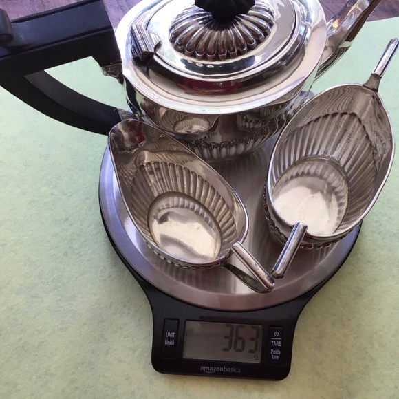 Antique Isidore Leapman Sterling Silver Bachelor Tea Set Teapot Sugar Creamer - Picture 9 of 9